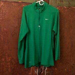 Nike Dri-Fit  green athletic long sleeve 1/2 zip shirt